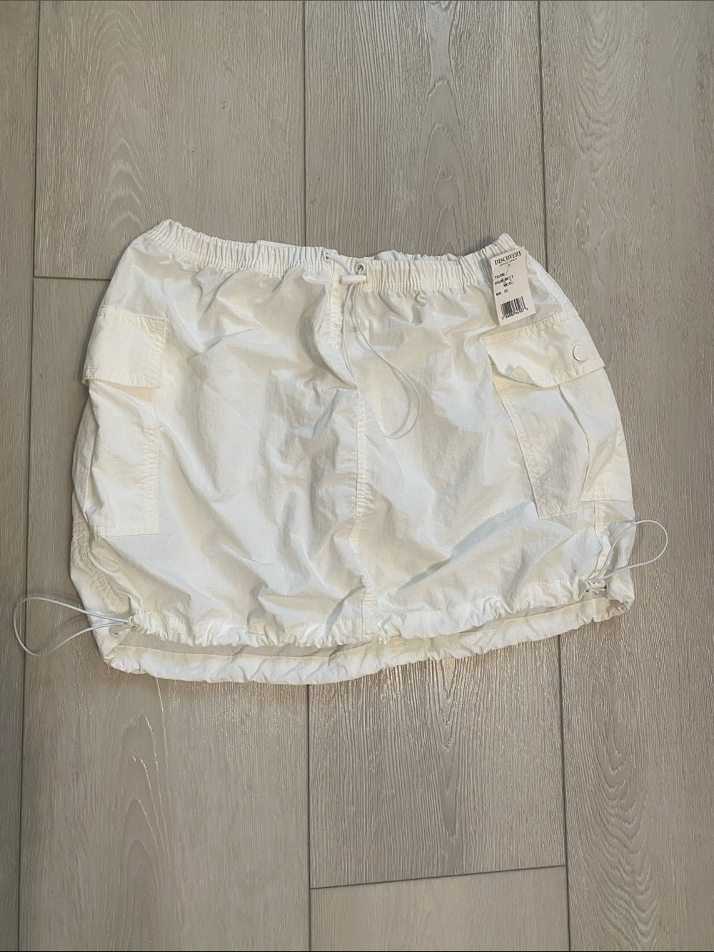 Love Tree Cream Drawstring Cargo Mini Skirt